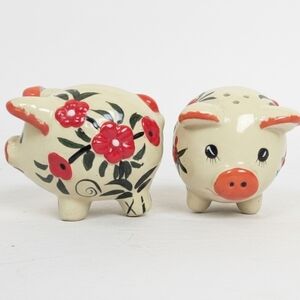 Floral Pig Salt and Pepper Shakers